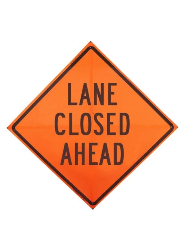 MESH-LANE ENDS AHEAD