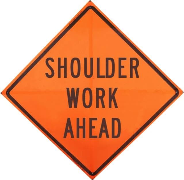 MESH-SHOULDER WORK AHEAD W/75