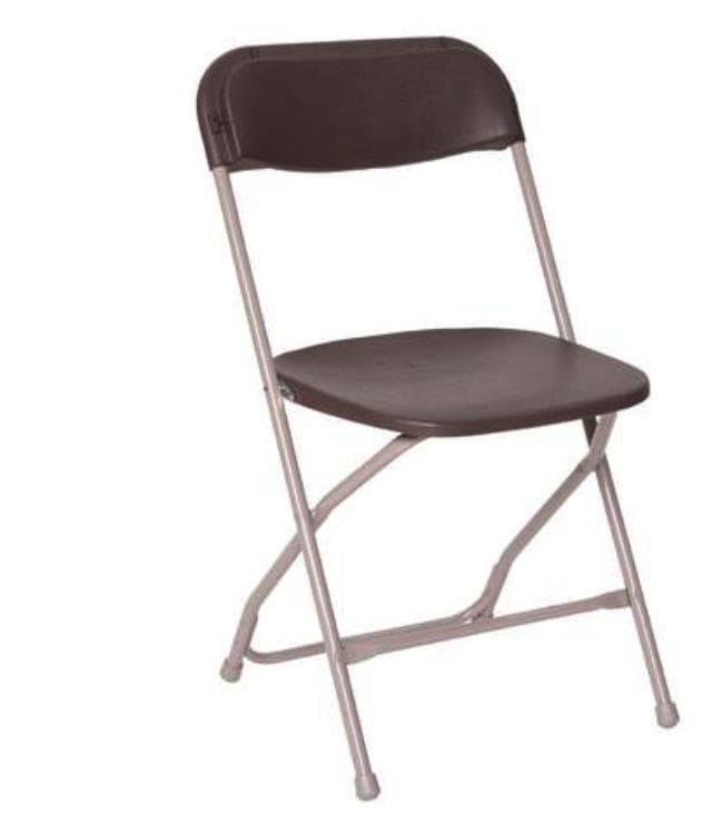 BROWN PLASTIC SAMSONITE CHAIRS