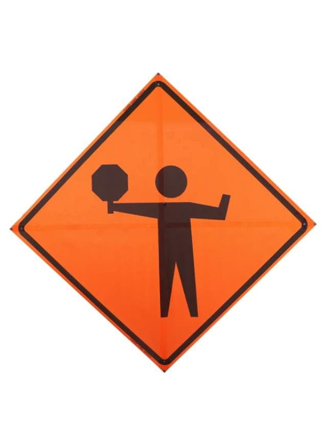 MESH-WORKER W/STOP SIGN-W/75